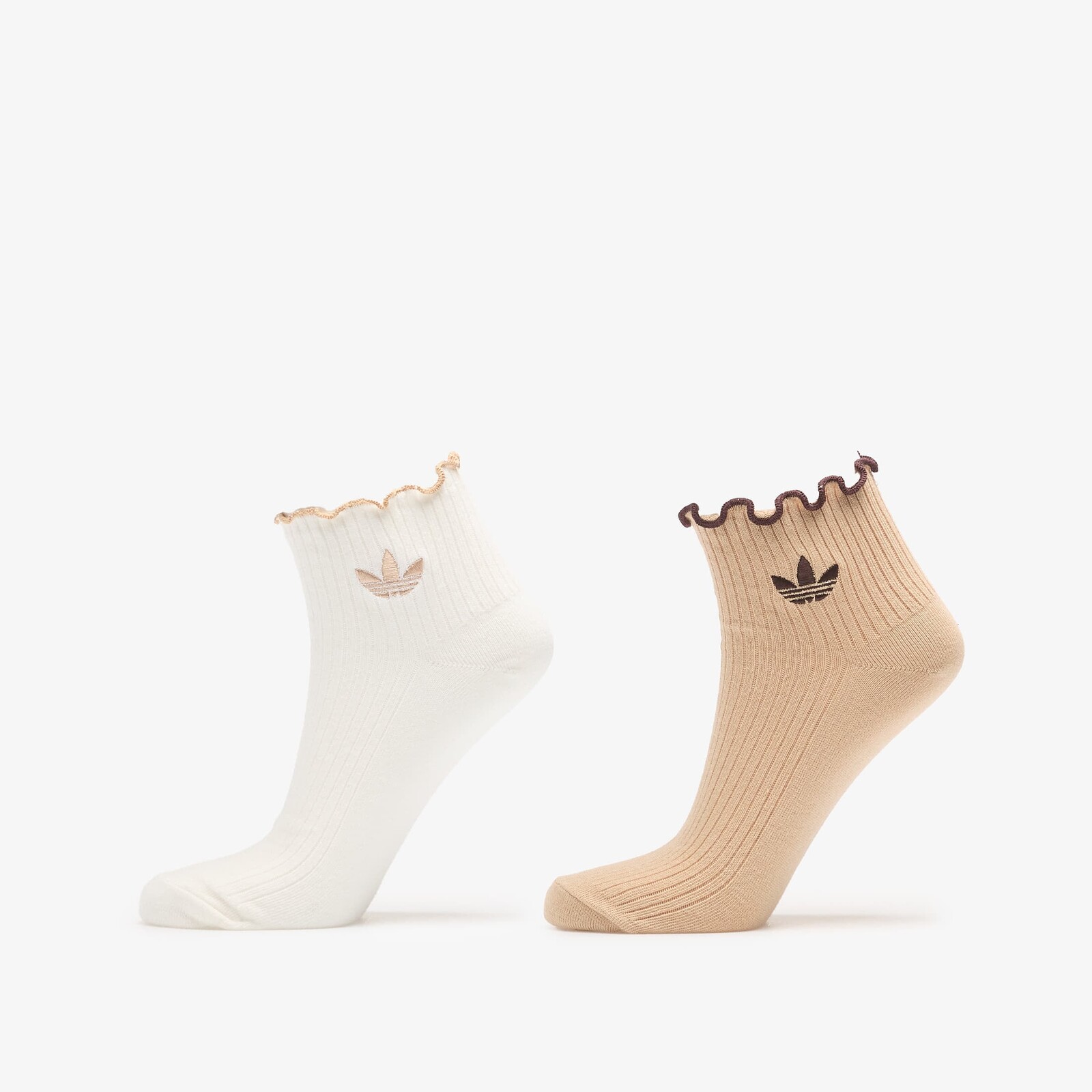 Ponožky adidas Ruffle Quarter Socks Off White/ Magic Beige/ Aurora Coffee M