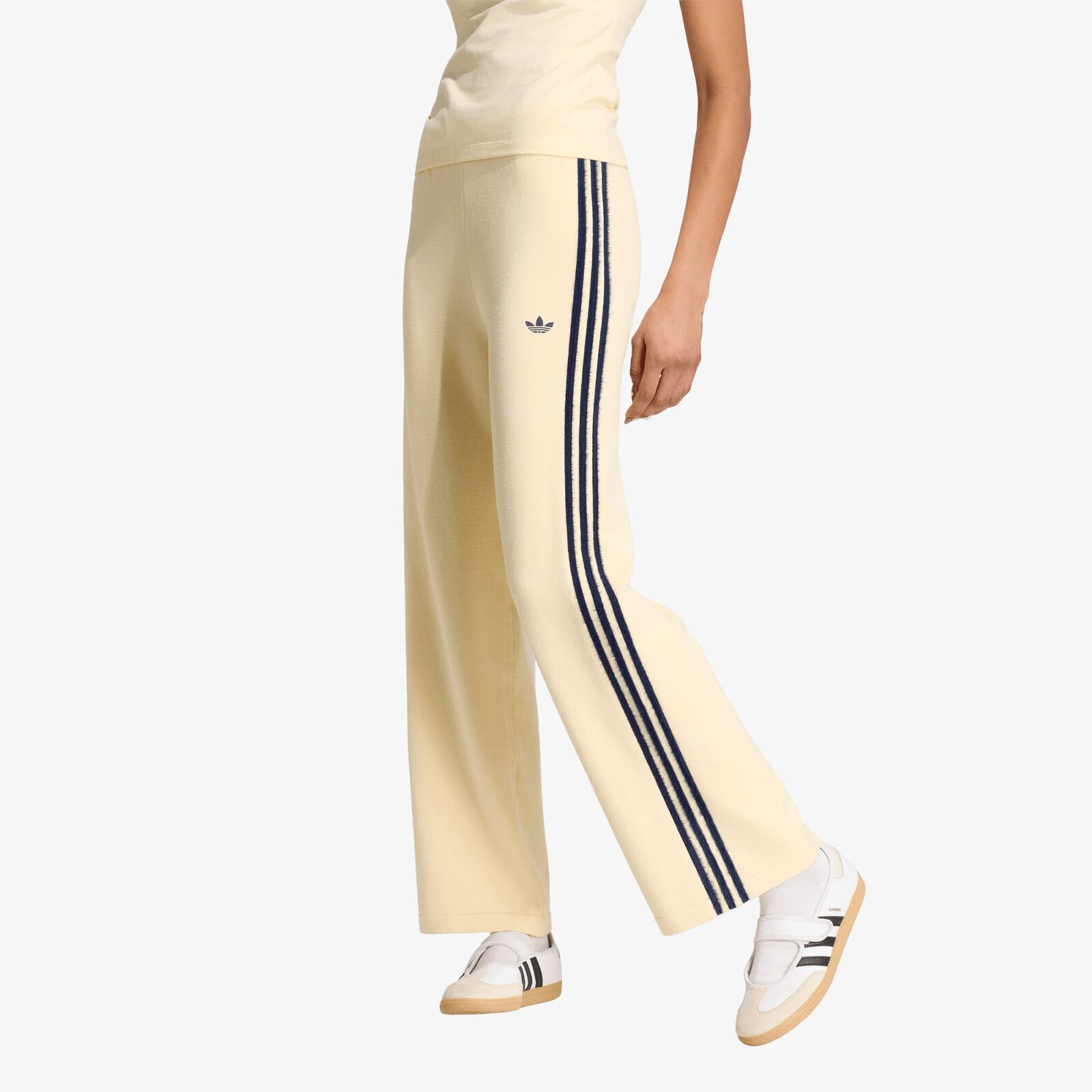 Tepláky adidas Knit Firebird Track Pants Warm Vanilla/ Night Indigo M