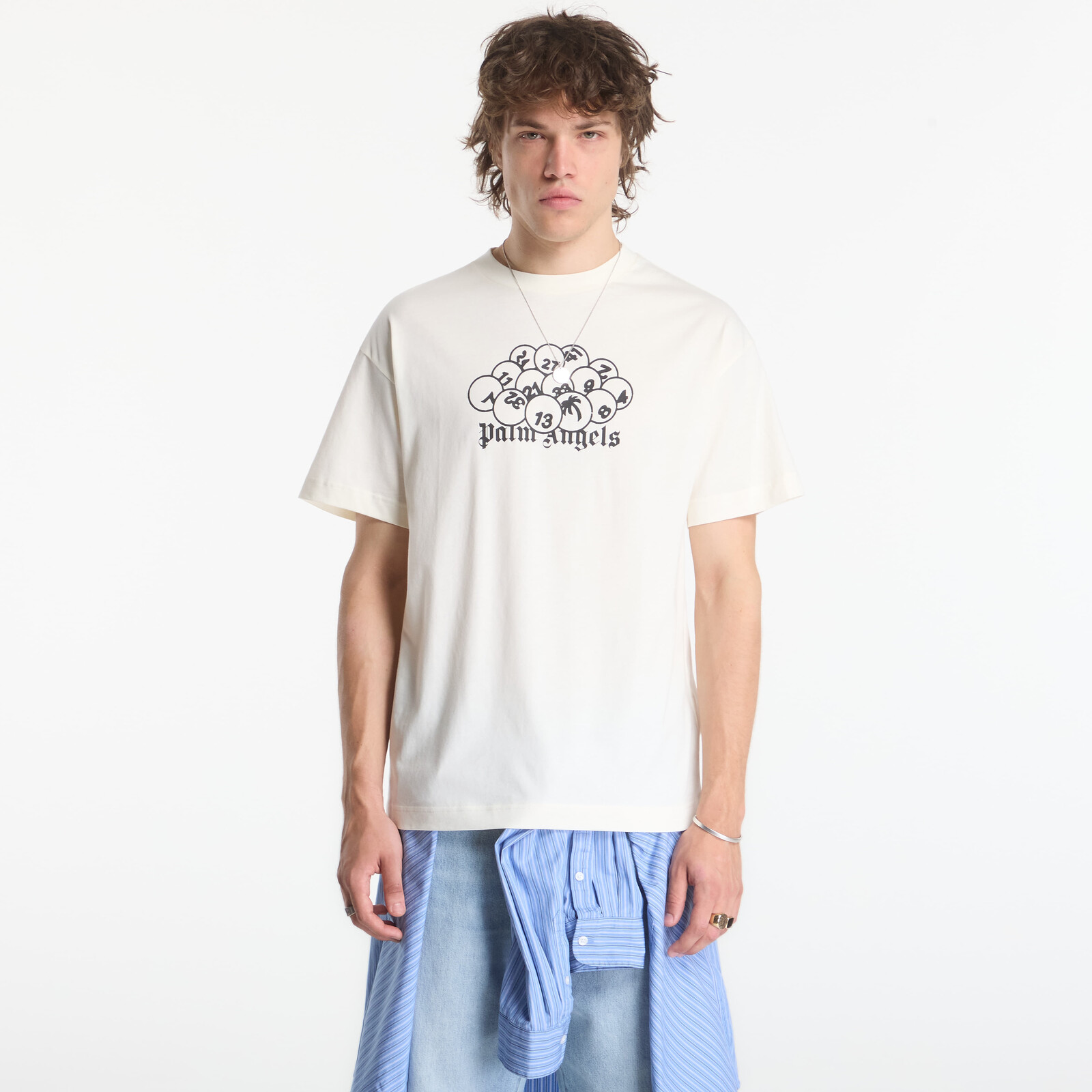 Tričko Palm Angels Pa Pool Regular Tee Off White/ Black XL