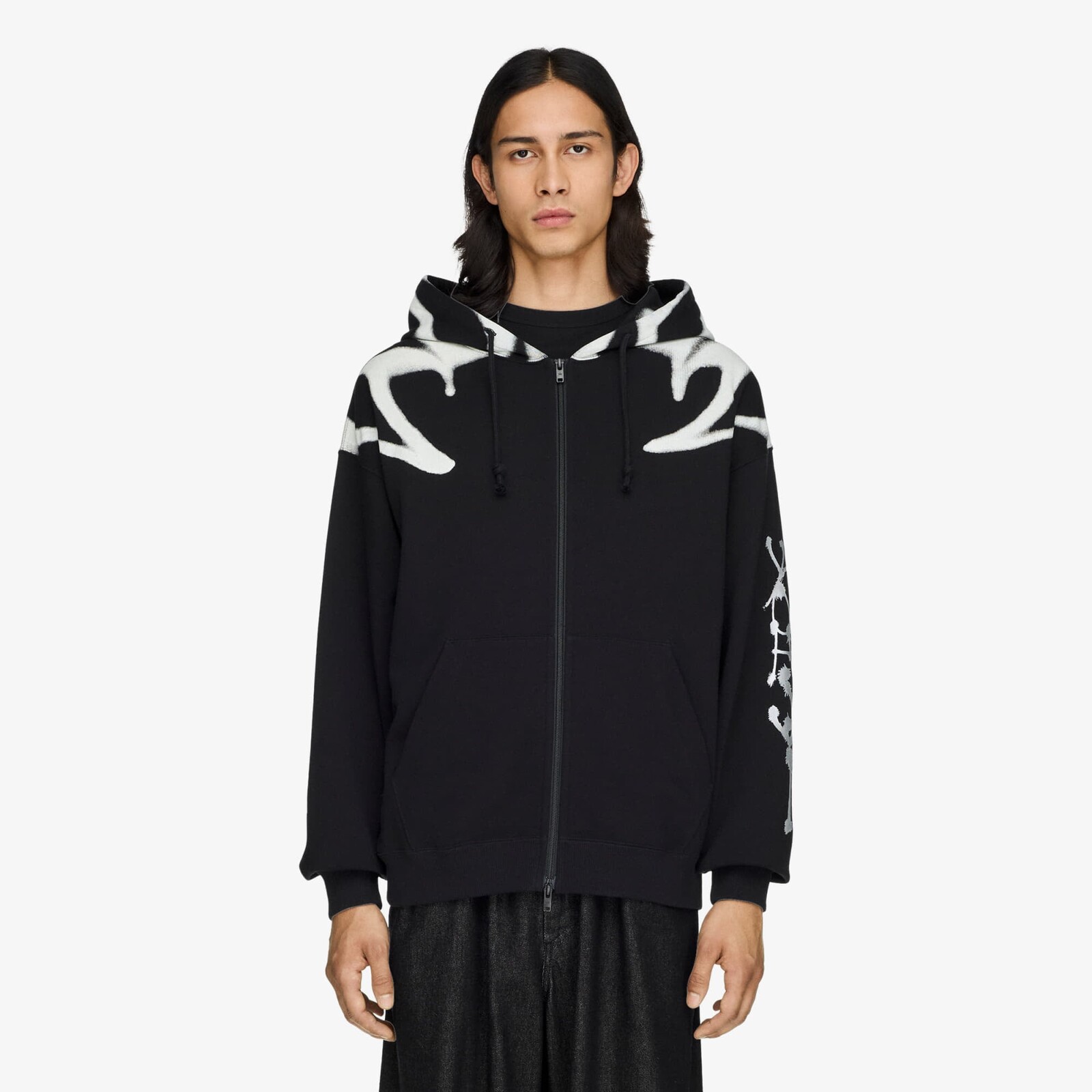 Mikina Y-3 Chito Graphic French Terry Zip Hoodie UNISEX Black L
