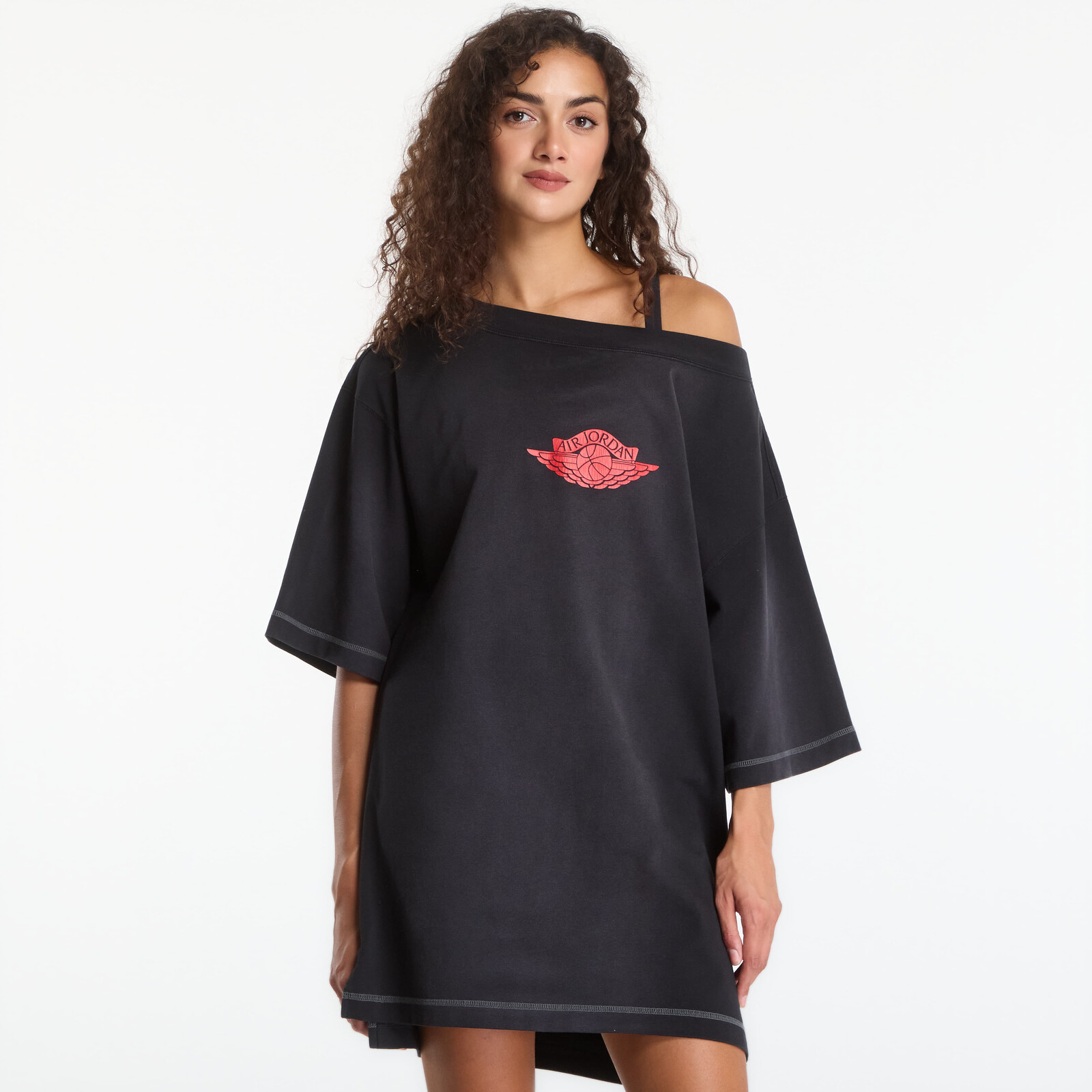 Oblečenie Nike Jordan Flight T-Shirt Dress Black/ University Red/ Iron Grey M