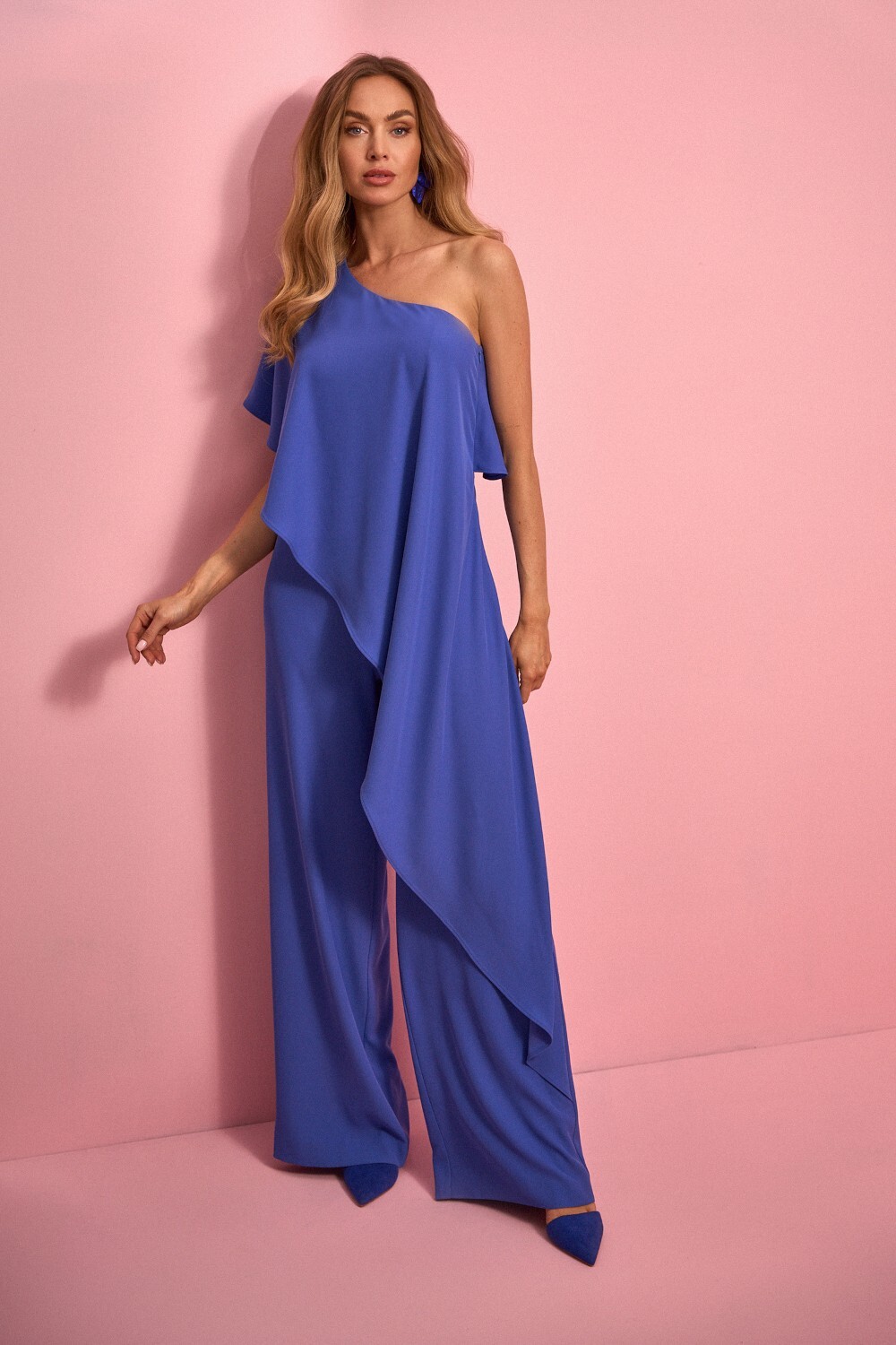 Made Of Emotion Woman's One-shoulder jumpsuit - blue