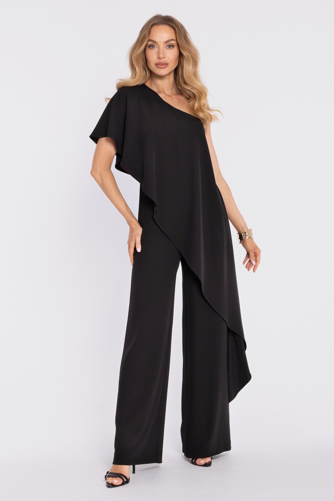 Made Of Emotion Woman's One-shoulder jumpsuit - black