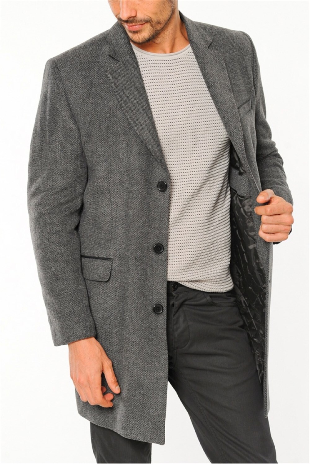 PLT8204 DEWBERRY COAT-PATTERNED ANTHRACITE