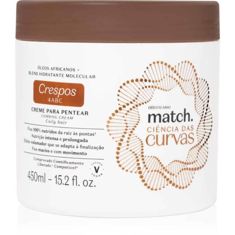 oBoticário Match. Science of Curves hydratačný krém pre vlnité a kučeravé vlasy 450 ml
