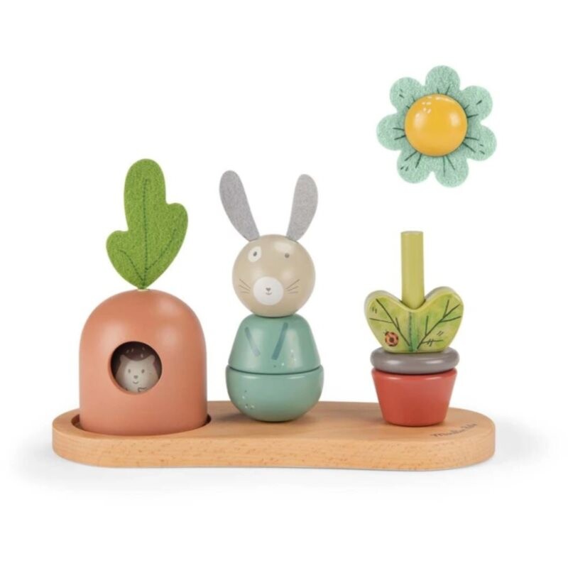 MOULIN ROTY Wooden Stack Up Toy Trois Petits Lapins aktivity hračka z dreva 12m+ 1 ks