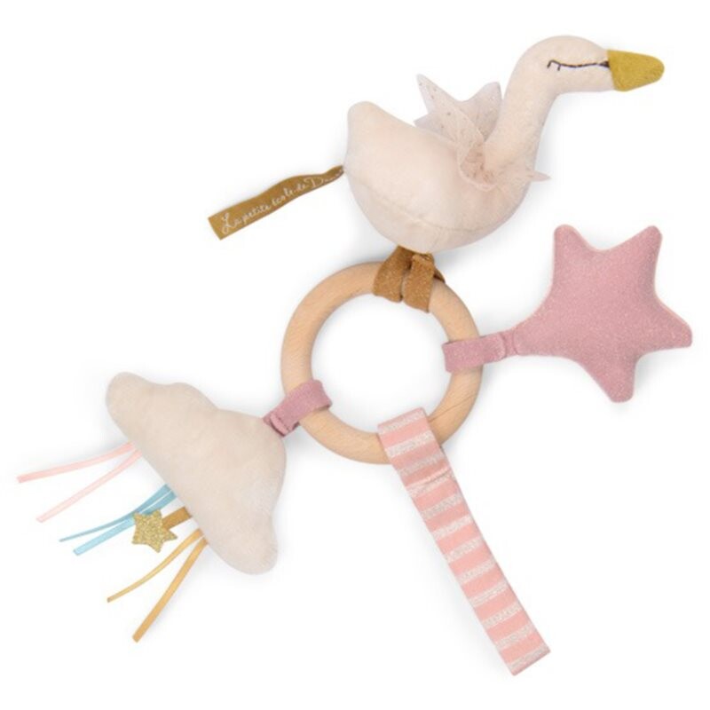 MOULIN ROTY Ring Rattle Swan hrkálka 1 ks