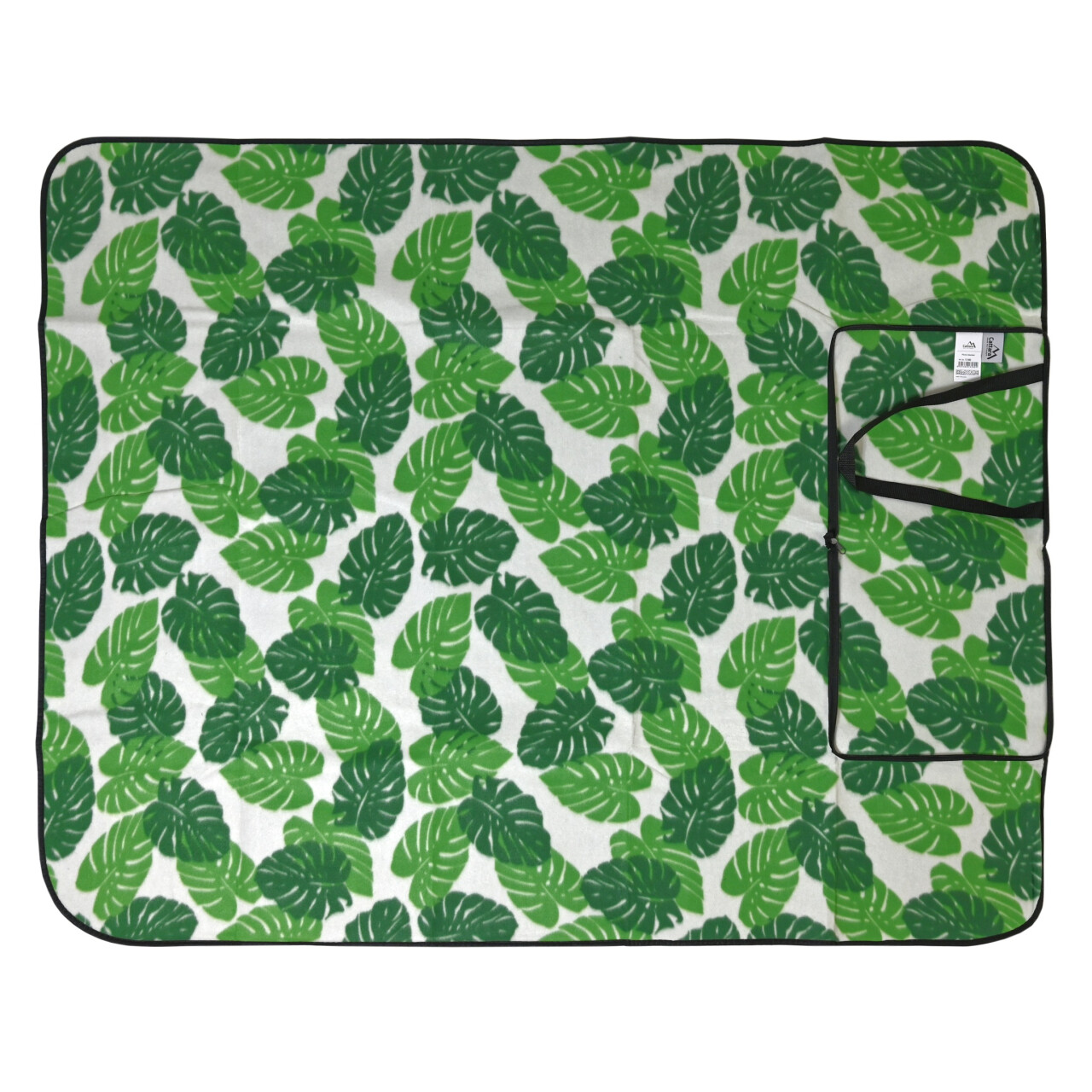 Deka pikniková Cattara Leaves 120x150cm - zelená-biela
