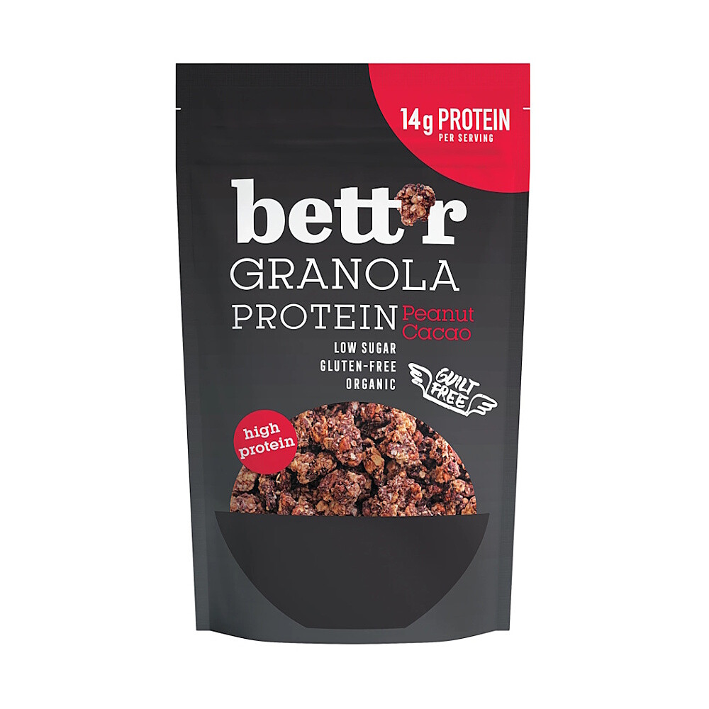 BETT'R Granola proteínová s arašidmi a kakaom bezlepková BIO 300 g
