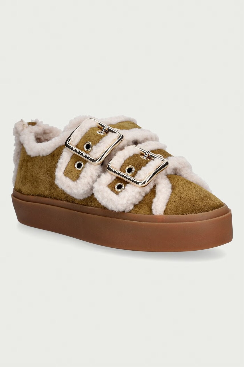 Inuikii Shearling Low Velcro Buckle sneakers dámske semišové