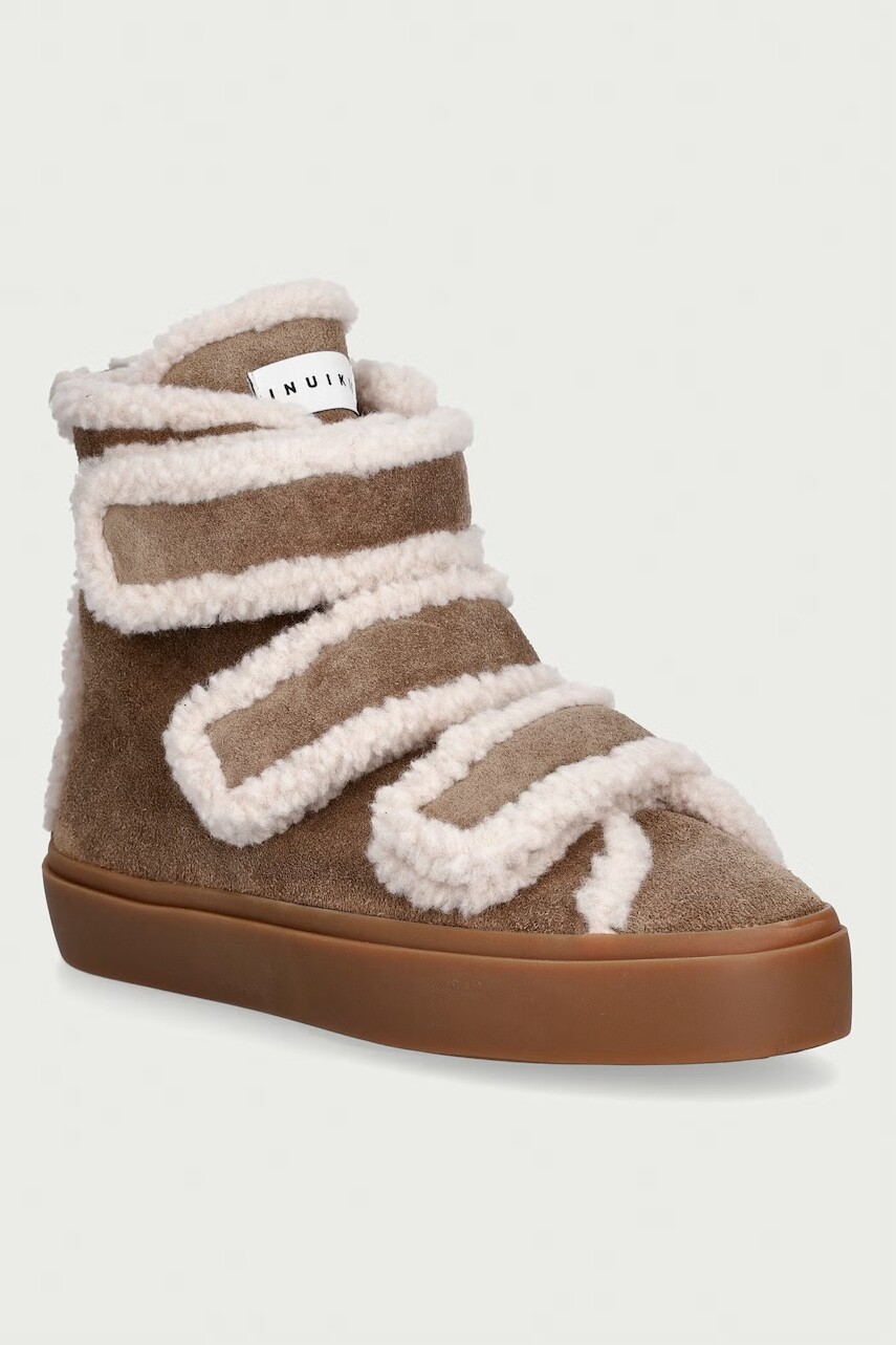 Inuikii Shearling Velcro High sneakers dámske semišové