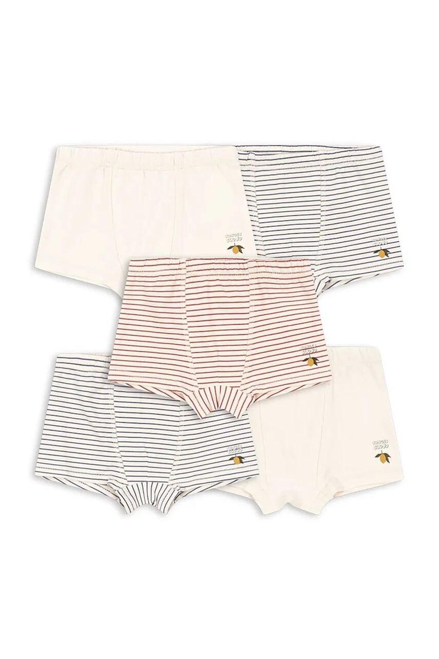Konges Sløjd priliehavé boxerky detské bavlnené s elastanom BASIC 5 PACK BOY BOXERS GOTS 5-pak