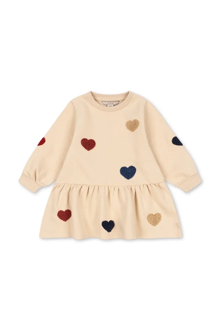 Konges Sløjd šaty s rozšíreným strihom s bavlnou LOU TERRY SWEAT DRESS OCS