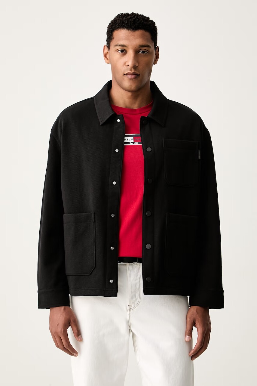 Tommy Hilfiger krátka bunda pánska s bavlnou