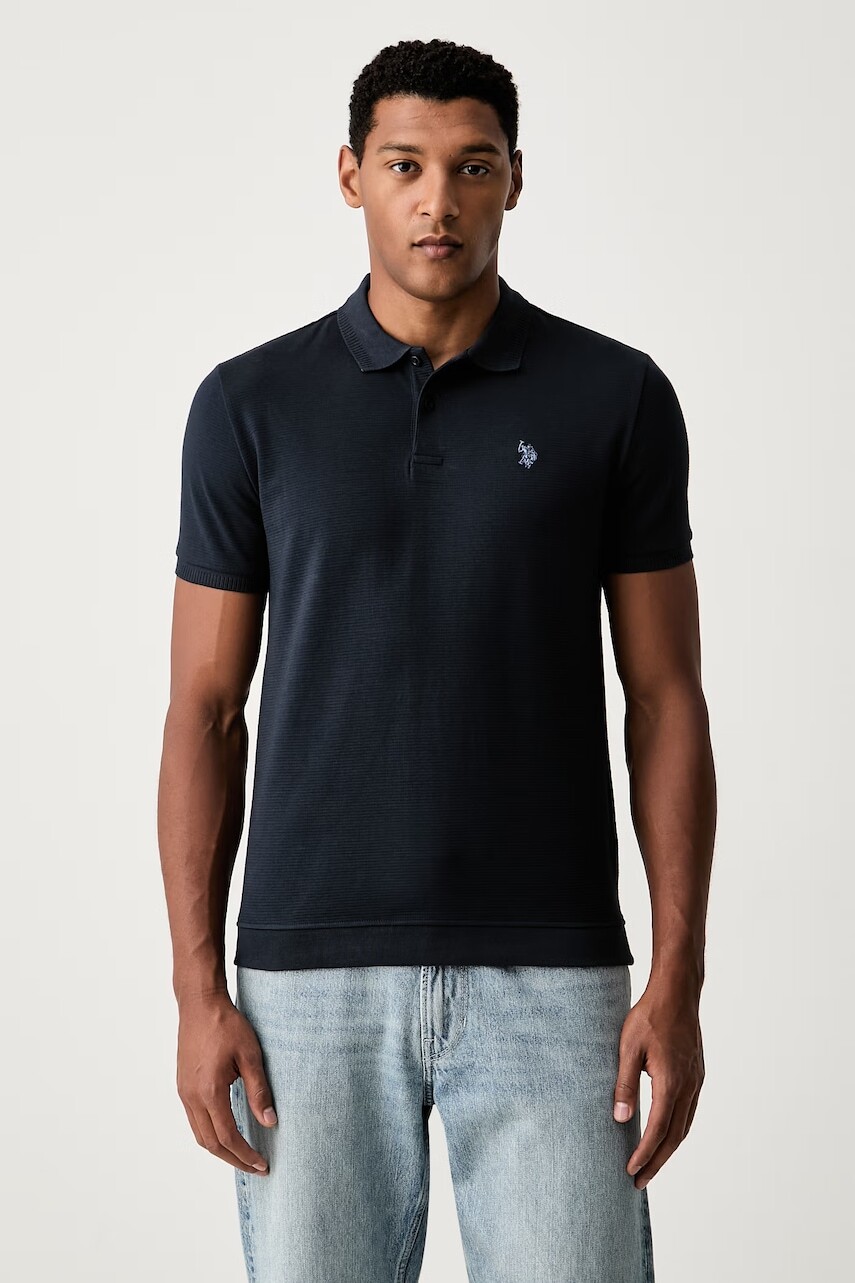 U.S. Polo Assn. polo tričko pánske s bavlnou RAISED HORIZONTAL OTTERMAN JERSEY