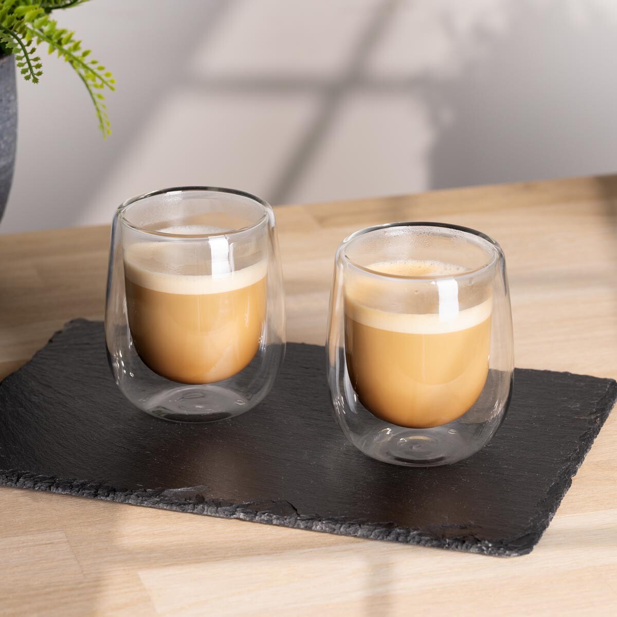 Dvojstenná sklenená pohár Cappuccino, 250 ml, 2 ks