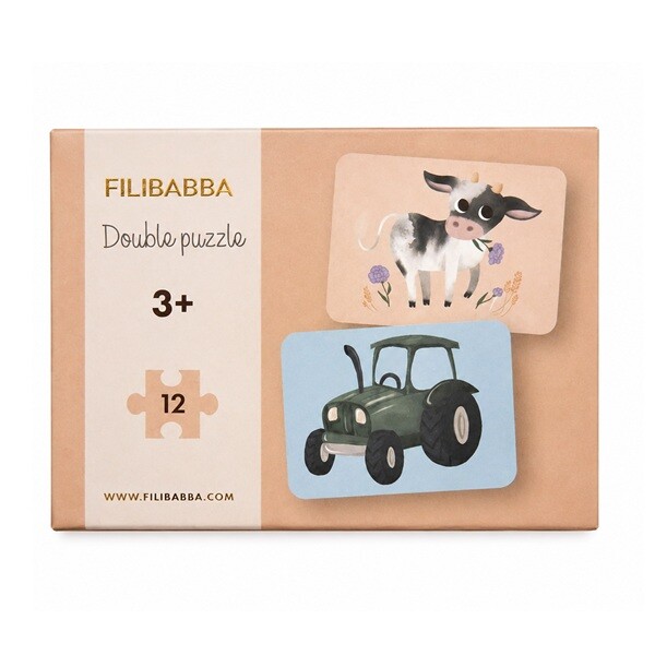 Filibabba Double Puzzle 12 ks Farma
