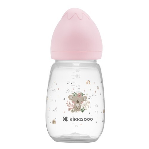 KikkaBoo dojčenská fľaša 260 ml Savana ružová 3m+