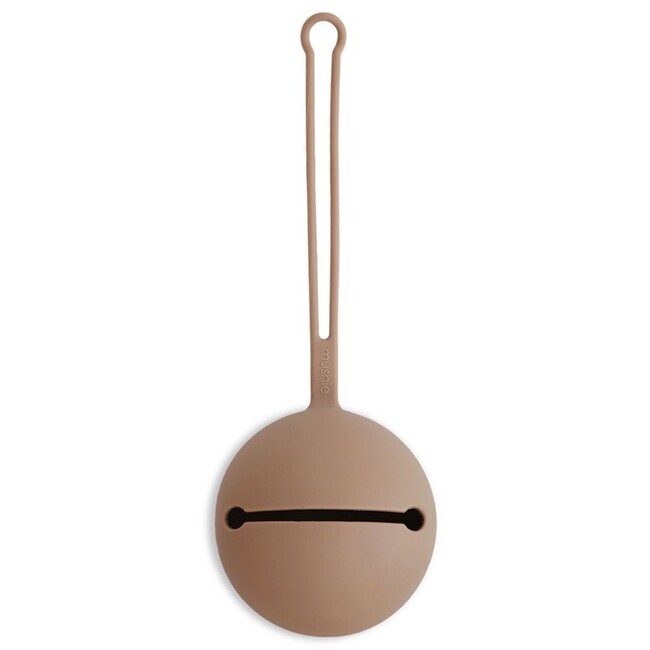 Mushie silikónové puzdro na cumlíky Natural