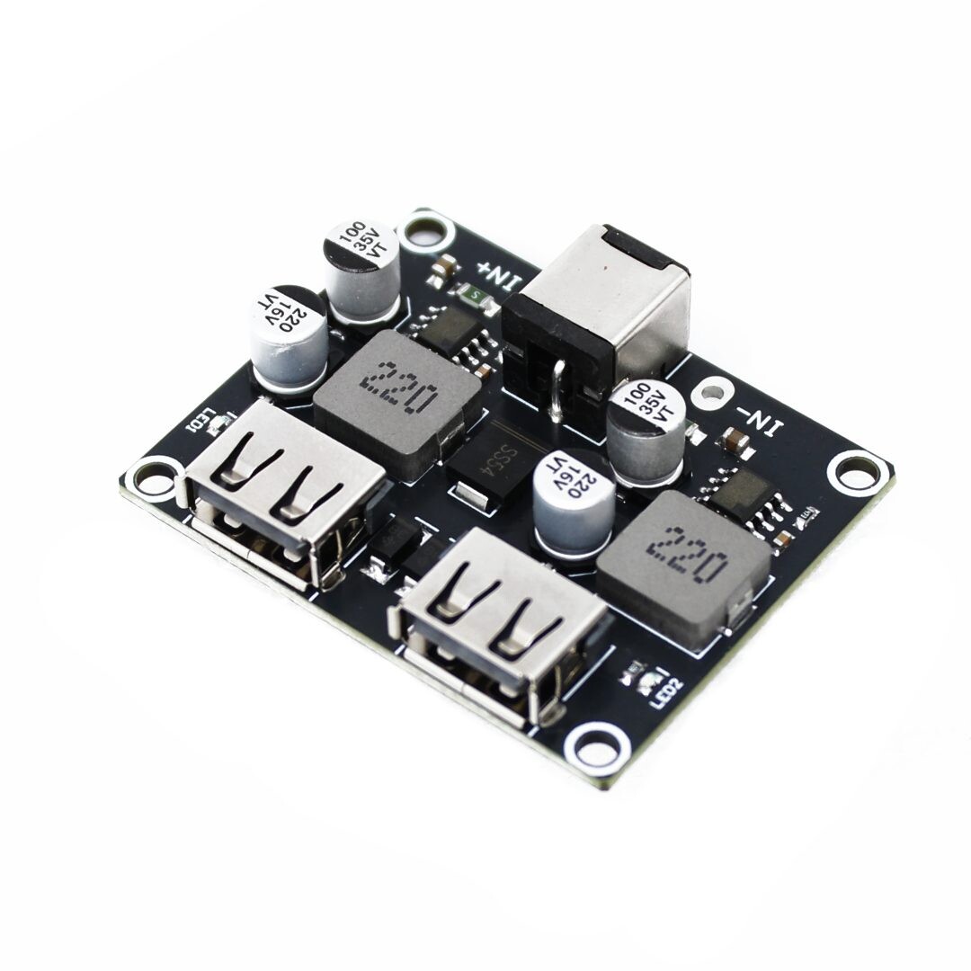 Modul rýchlej nabíjačky, step-down 12-24V s čipom pre rýchle nabíjanie - 2x USB-A - QC3.0, FCP