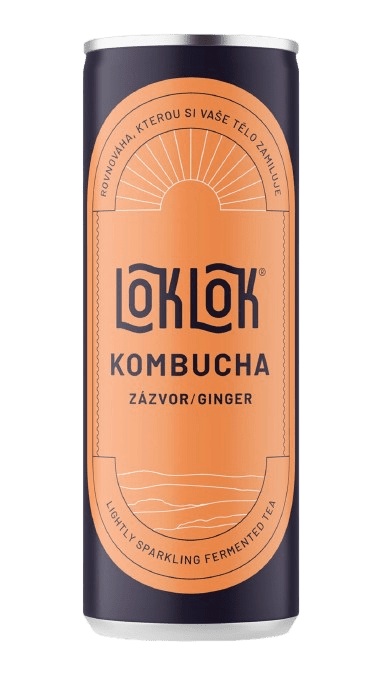 LOKLOK Kombucha zázvor plech 330 ml