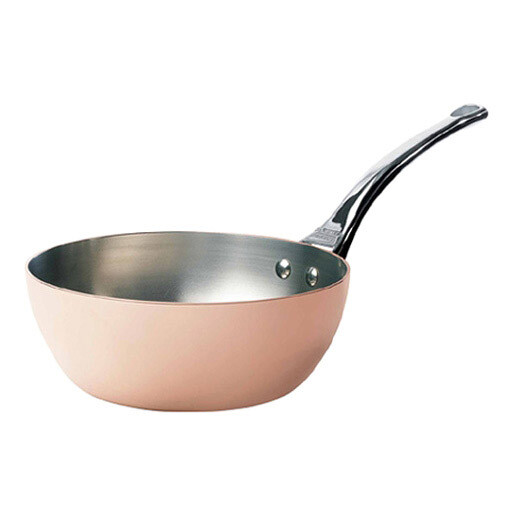 Medená hlboká panvica na soté s rukoväťou z nehrdzavejúcej ocele Ø 24 cm Inocuivre de Buyer