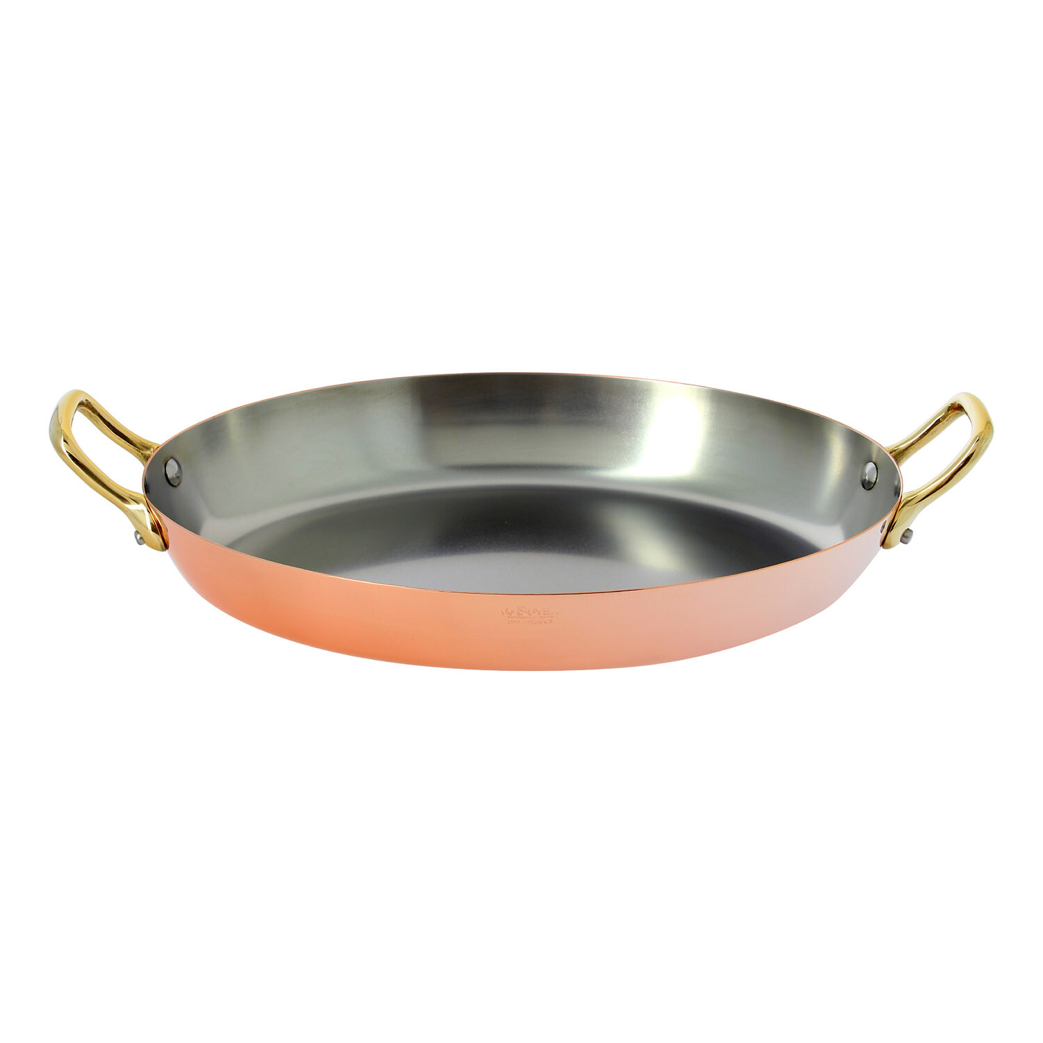Medená servírovacia oválna panvica s bronzovými uchami 32 cm Inocuivre de Buyer