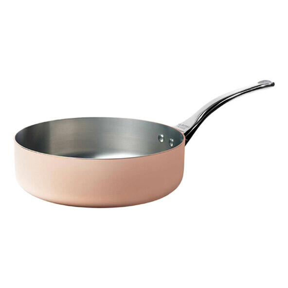 Medená panvica na soté s rukoväťou z nehrdzavejúcej ocele Ø 24 cm Inocuivre de Buyer