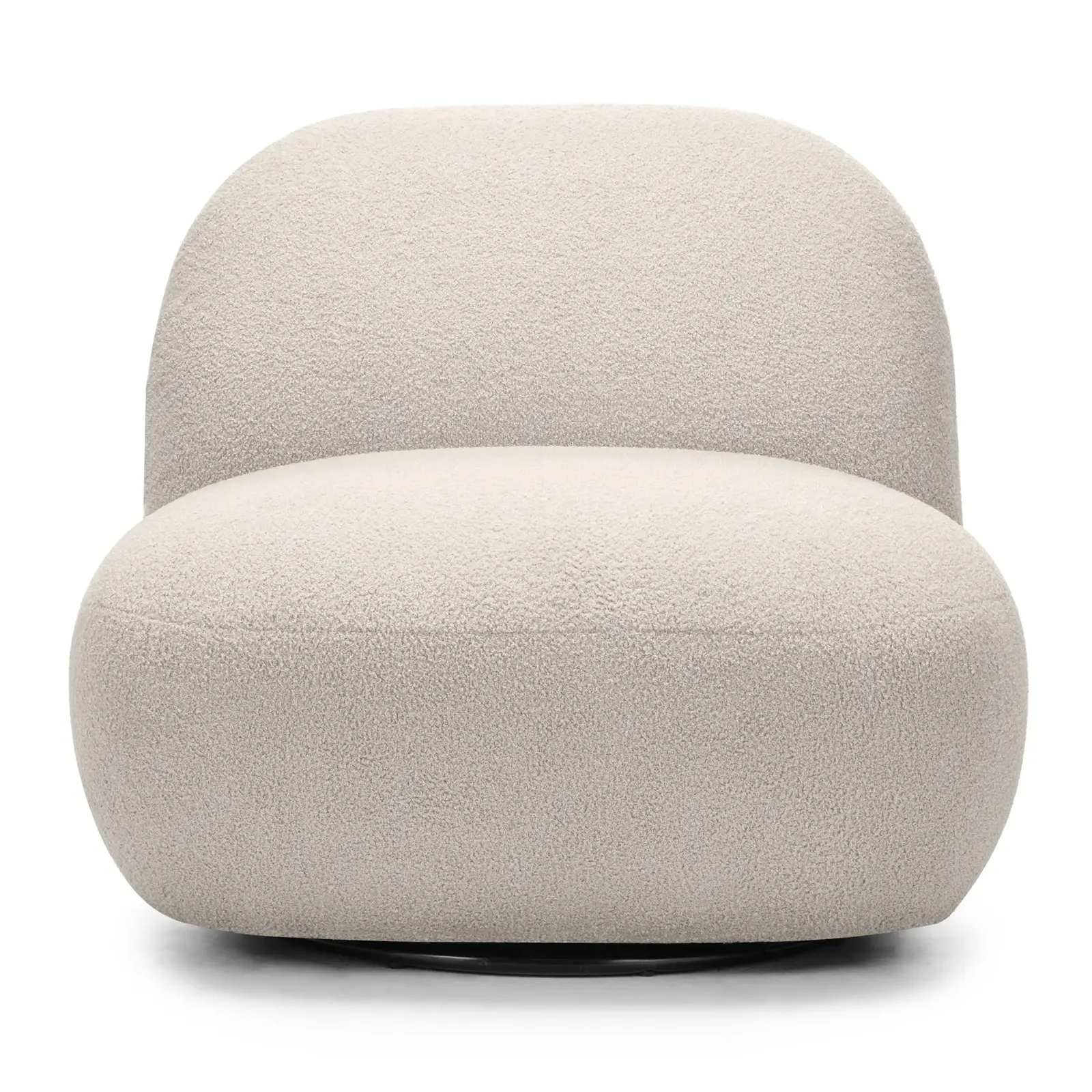 Designové otočné křeslo Mikado bouclé světle béžové