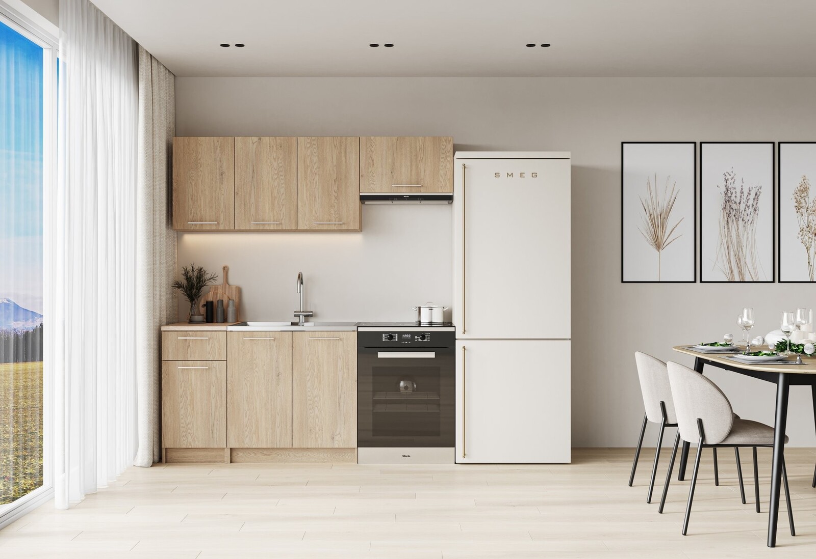 Kuchynská linka CORONA 180 cm dub cremona