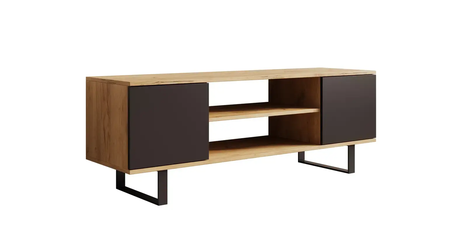 TV stolík FOLTER 135 cm čierny/dub craft