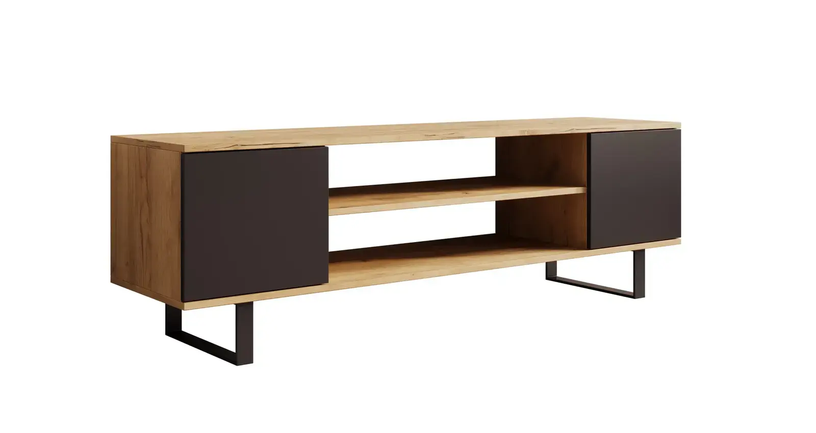 TV stolík FOLTER 155 cm čierny/dub craft