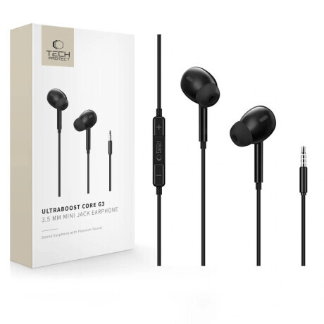 Tech-Protect Core G3 slúchadlá do uší 3.5mm mini jack, čierne
