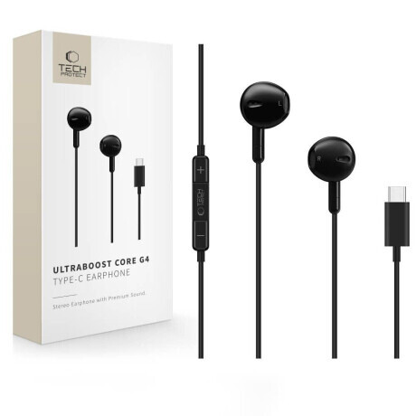 Tech-Protect Core G4 slúchadlá do uší USB-C, čierne