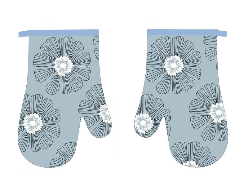 MAKRO - Chňapka s magnetom Flower II 2ks šedý kvet