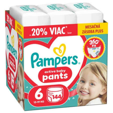 PAMPERS Active baby pants 6  13-19 kg 144 ks