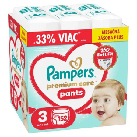 PAMPERS Premium care pants 3  6-11 kg 152 ks