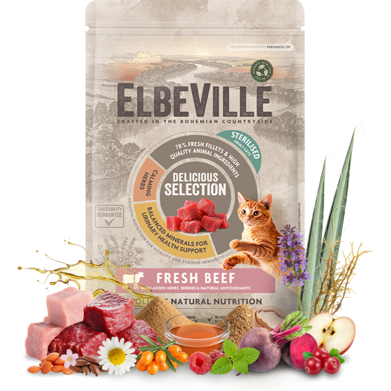 Krmivo ELBEVILLE Cat Sterilised Fresh Beef 340 g