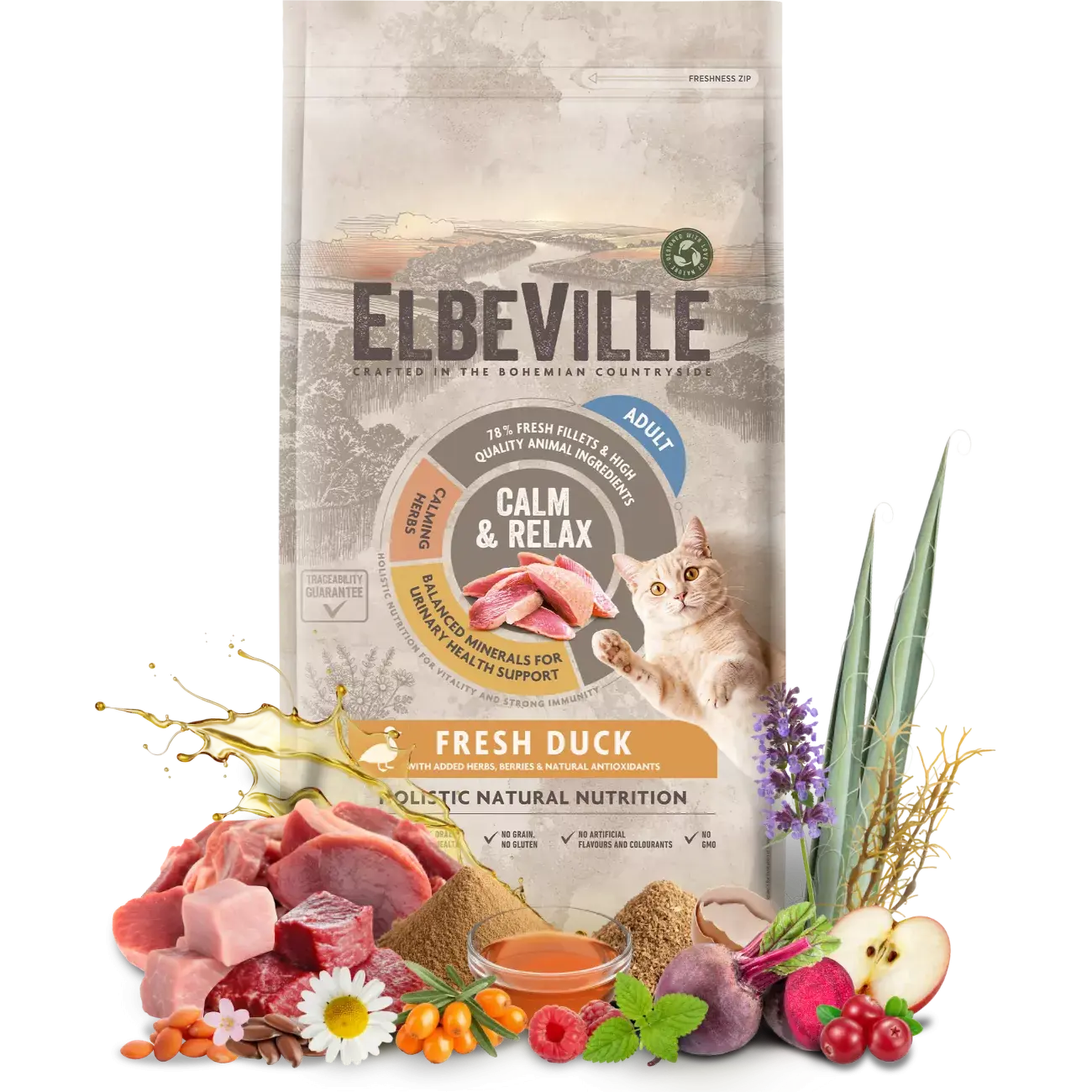 Krmivo ELBEVILLE Cat Adult Fresh Duck 4,8 kg