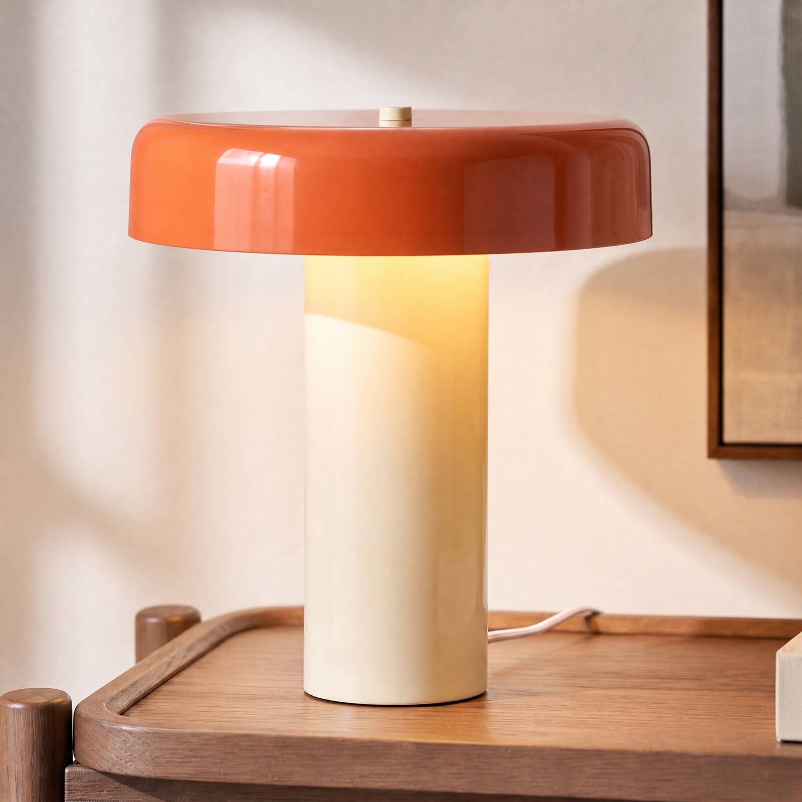 Stolová lampa NOLA Dionne, oranžová/béžová, 33 cm, kov, E14