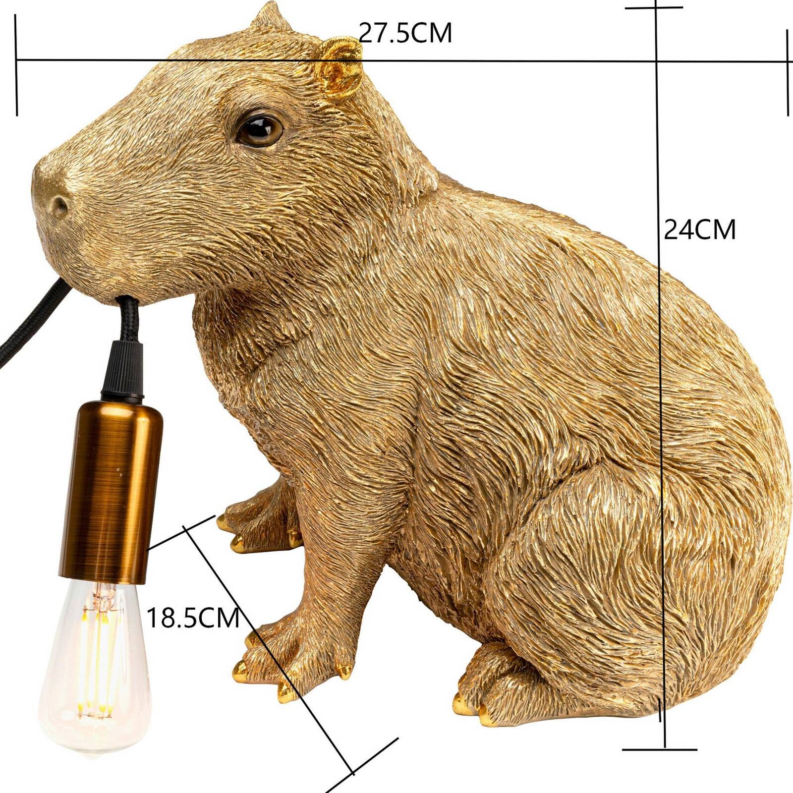 Stolová lampa Kare Animal Capybara, zlatá, plast, E14