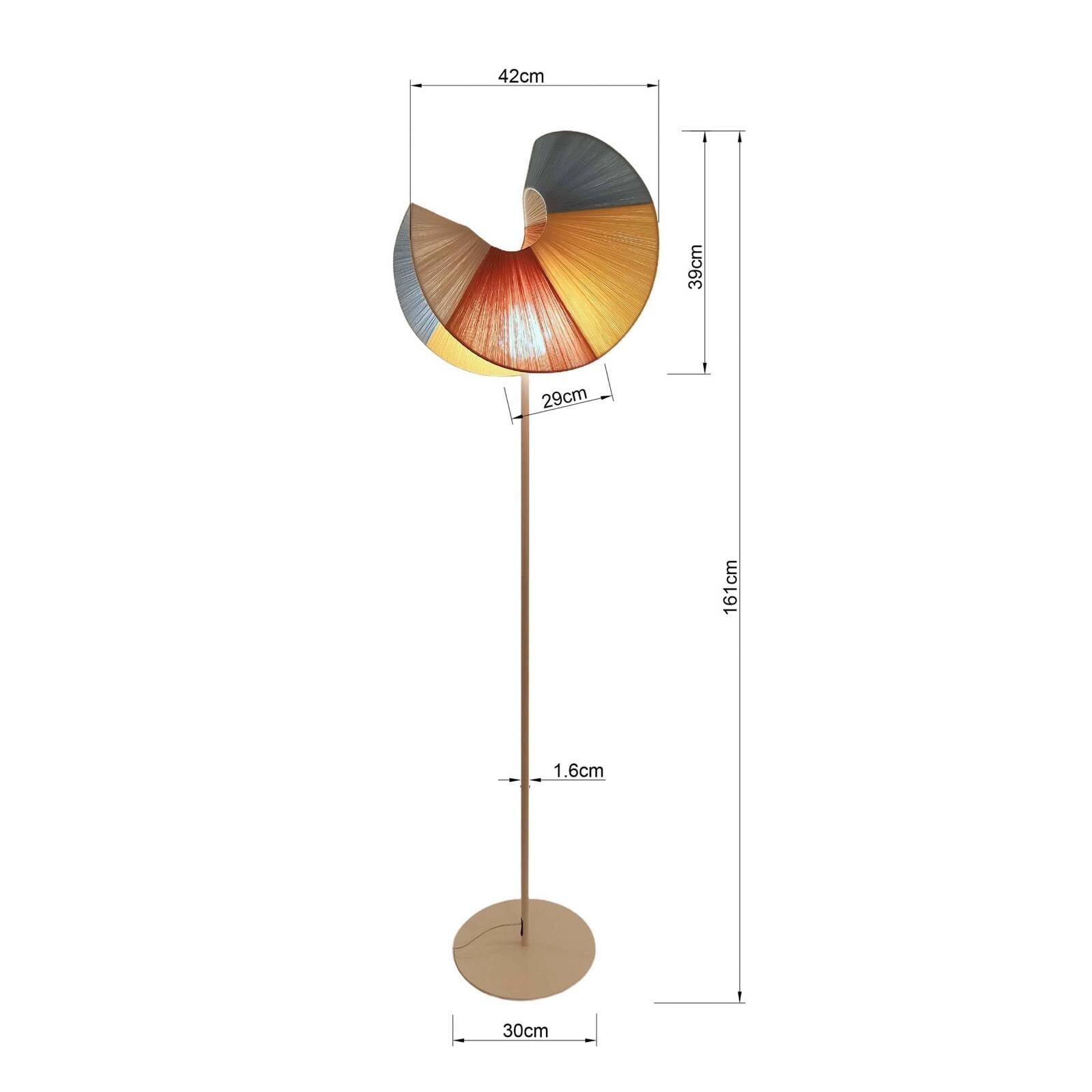 Stojacia lampa Kare Sella, béžová, oceľ/bavlna, 161 cm, G9