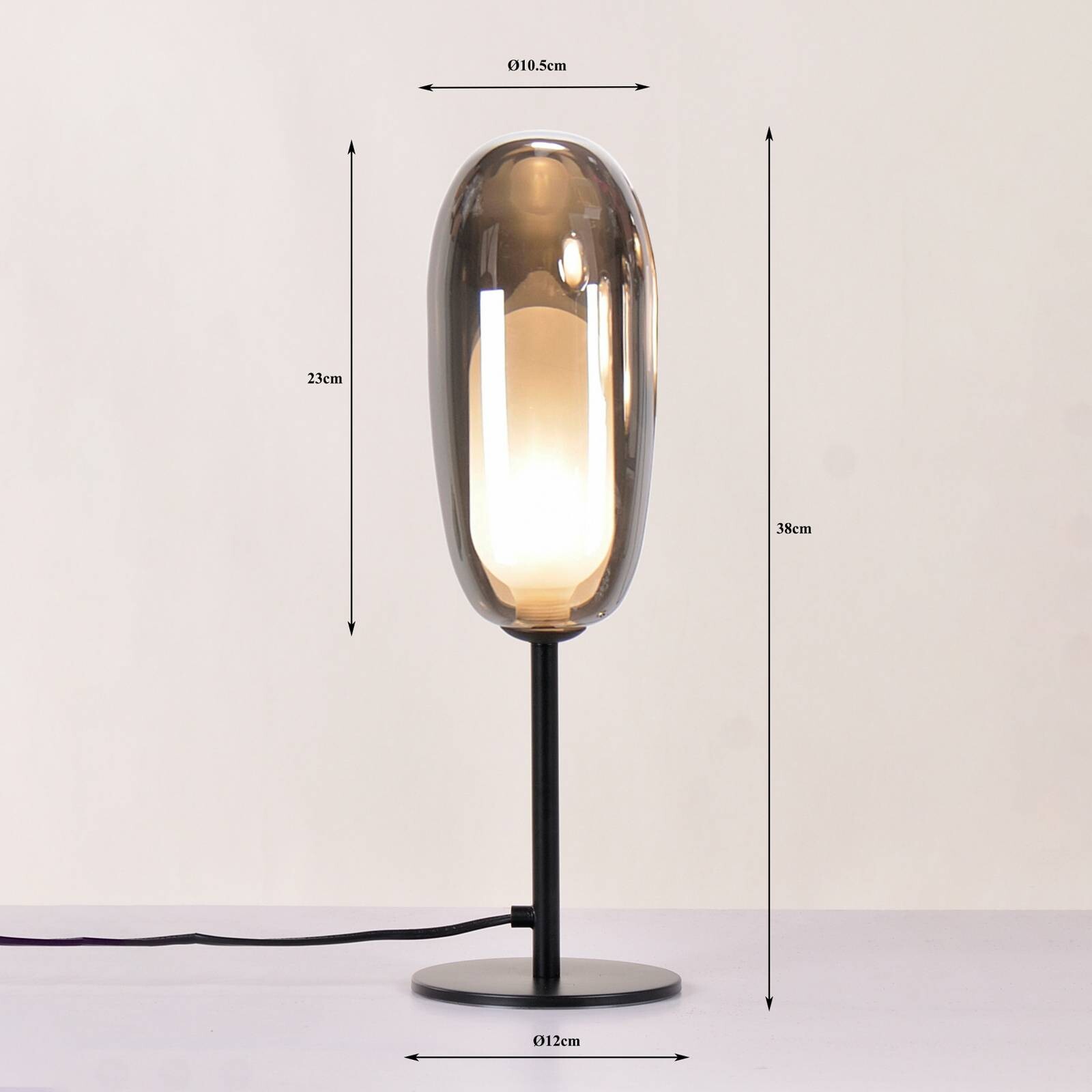 Stolová lampa Kare Columbo, čierna, sklo, výška 39 cm, G9
