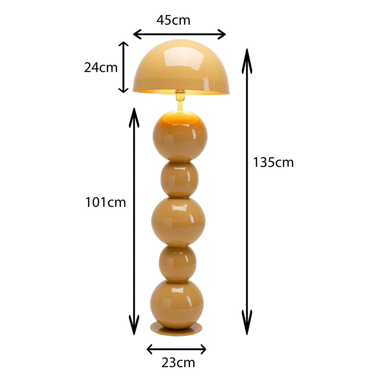 Stojacia lampa Kare Candy, hnedá, oceľ, výška 125 cm, E27