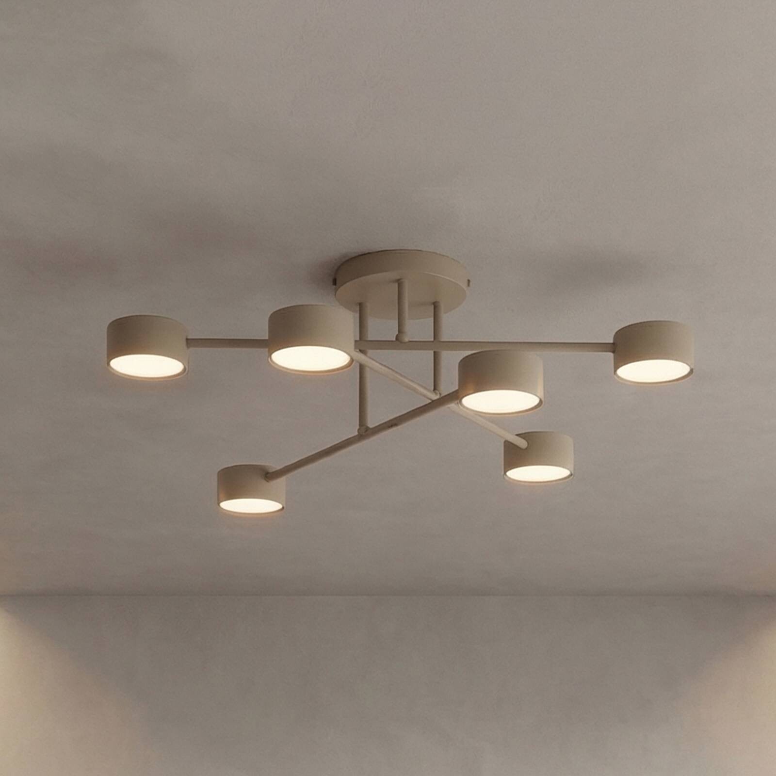 Stropné svietidlo HALO, béžové, Ø 60 cm, 6-pl., kovové, GX53