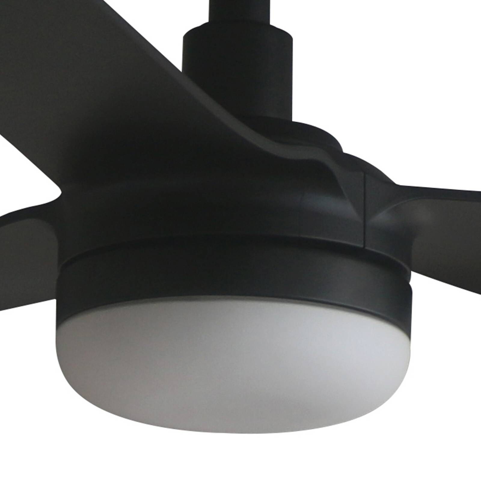 Stropný ventilátor s LED osvetlením Punt M, čierny, DC, tichý, 130 cm, CCT