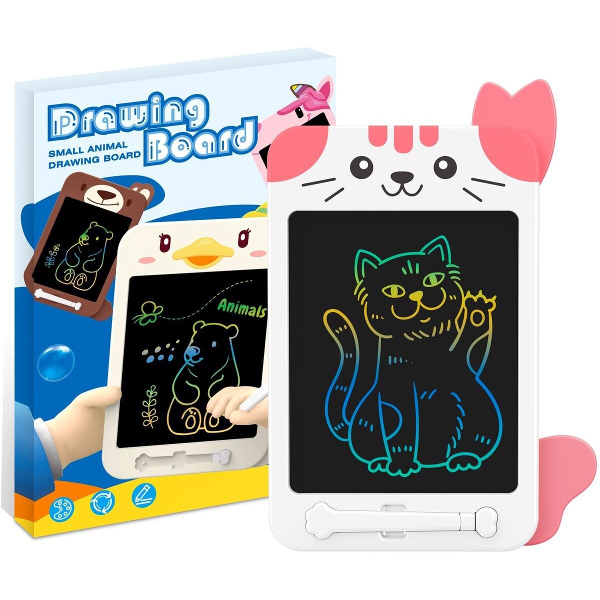 Detská mazacia kresliaca tabuľa 21,6 cm - kačka, farebné kreslenie
