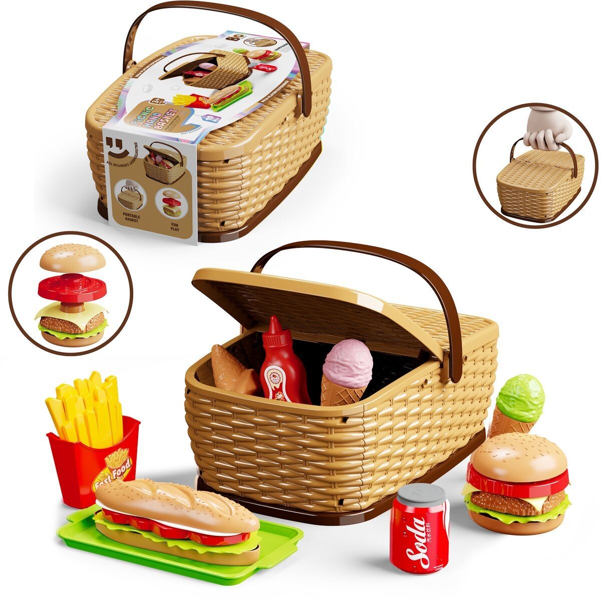 Detský piknikový kôš - Burger set