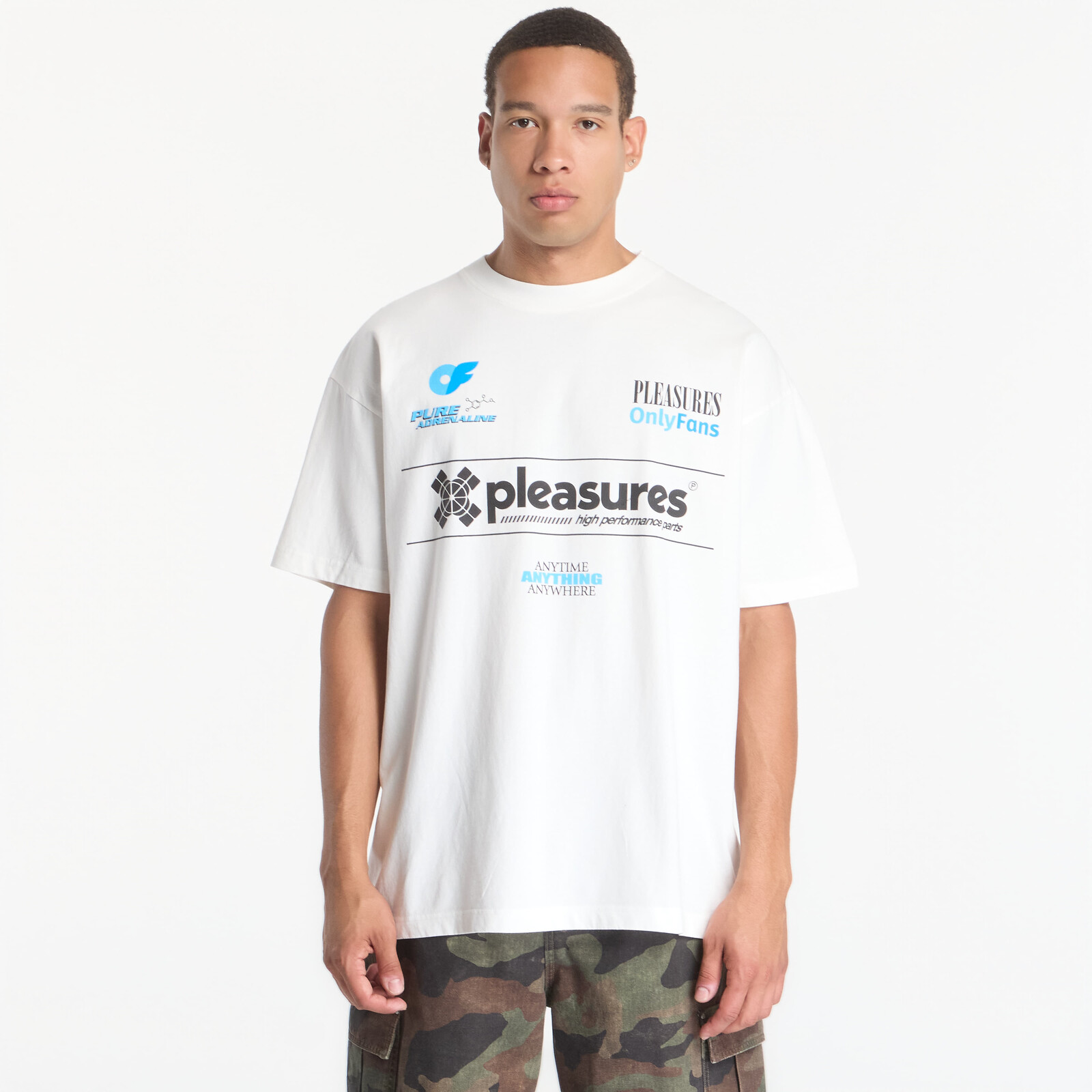 Tričko PLEASURES x OnlyFans Helmet T-Shirt White XXL