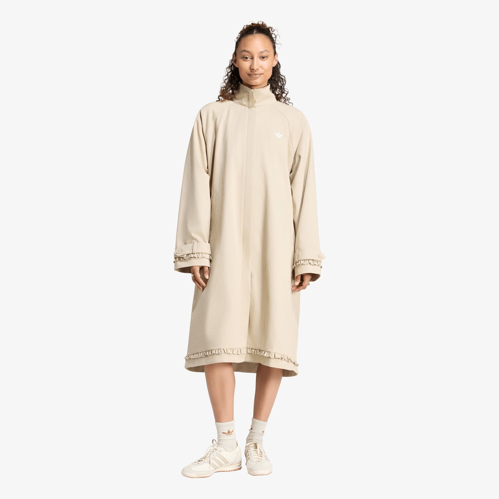 Kabát adidas Pleated Track Top Coat Khaki Three S